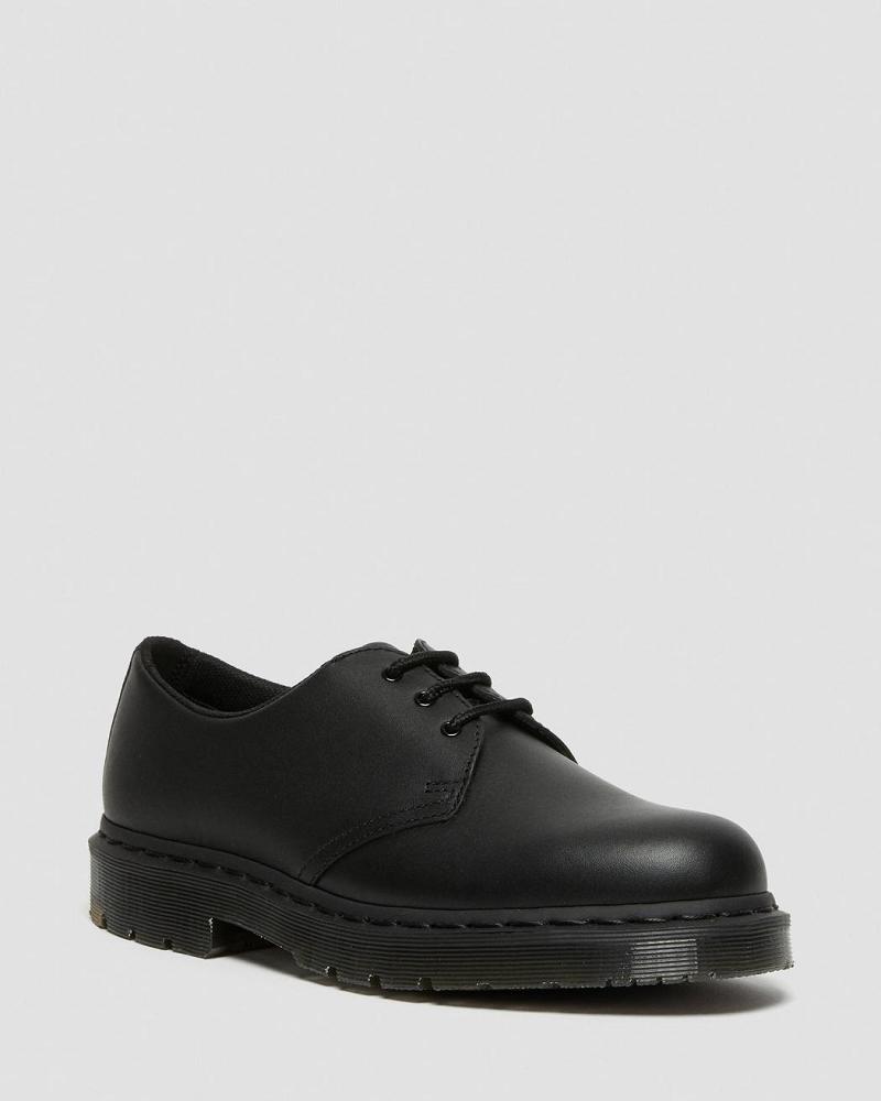 Black Men\'s Dr Martens 1461 Mono Slip Resistant Work Shoes | CA 653PJJ